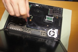 Follow the hardware maintenance manual (HMM) for the motherboard replacement