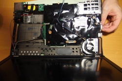 Follow the hardware maintenance manual (HMM) for the motherboard replacement