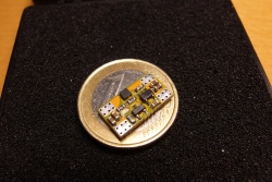 Size comparison against the 1 Euro coin