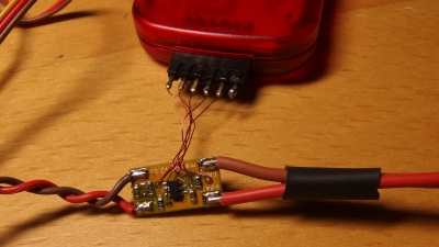 Programming the microcontroller with a PicKit3 clone.