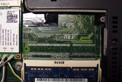 The motherboard after faulty DDR socket removal